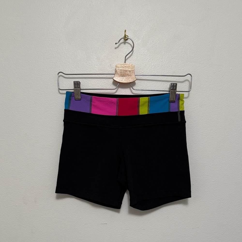 Lululemon Multi-colored Striped Reversible Groove Shorts